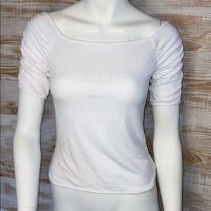 18. Free People Intimately top with crunch sleeve white size small and medium